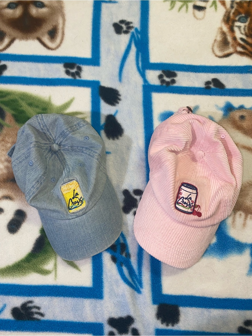 Denim and Corduroy la croix Baseball Cap - Pink & Light Blue